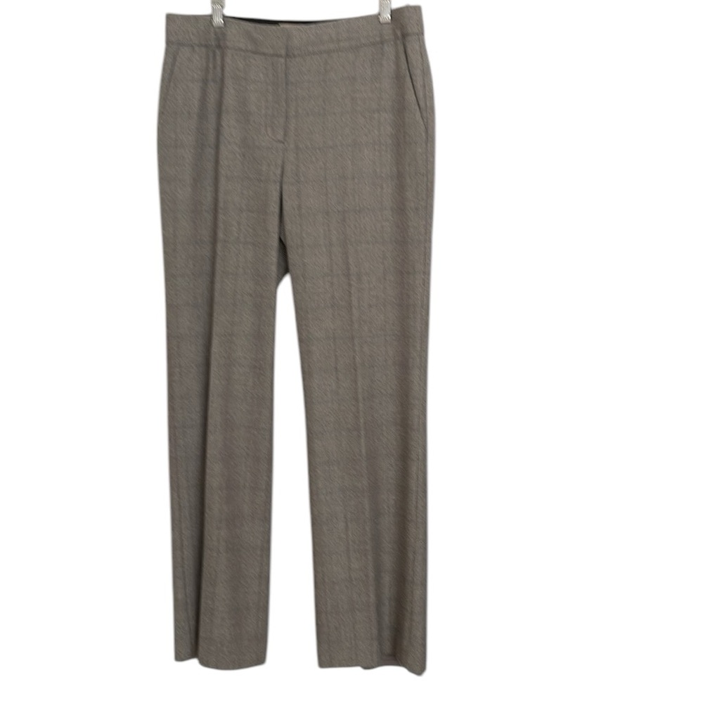 Talbots plaid wool gray blue pinstriped pants